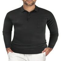 Prednjeg swalk muns golf košulje Ležerne tipke dole Polo T-majice Slim Fit s dugim rukavima pulover na vrhu muškarci Basic Knit majica