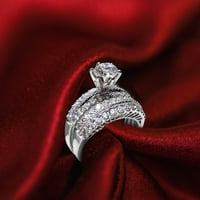 Srebrni prsten modni klasični circon ruža dijamantski par prsten ženski prsten za vjenčanje nakita