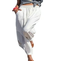 Glonme Women Hippie harem hlače Loot Fit Capri pantalone srednje dizanje širokih nogu Pant Yoga Workout hlače marelice