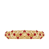 Stvoreno RUBY Zlatni prsten zlata u filigranskom dizajnu, 14k žuto zlato, US 4.00