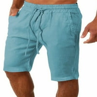 Muške kratke hlače posteljina Ležerne prilike ljetne kratke hlače sa elastičnim strukom i džepovima
