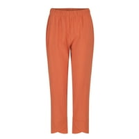 Adviicd Business Casual pantalone za žene visoke kamo hlače Ženske kožne hlače za žene Čvrsto boje visoki struk ravne pantalone za noge Vintage 90-ih Streetwear Pant s džepovima Narančasta XL