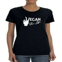 Vegan za životnu grafičku ženu Crna majica, ženska XX-velika