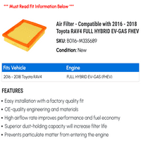 Zračni filter - kompatibilan sa - Toyota Rav puni hibridni EV-plinski FHEV 2017