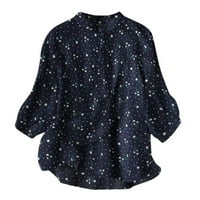 Eashery ženske vrhove i bluze Crewneck čipke Crochet košulje s dugim rukavima Casual Chiffon Bluzes