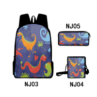 Školska torba Dinosaur ruksak za školske djevojke 4. razreda Slatki ruksak Oxford Schoolbag Satchel Set Case Set Backpad Postavi najbolji poklon za djecu, dječake i djevojke