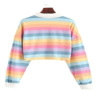 Capreze Women Revel Pulover Lood dugi rukavac Loungewear Tunička bluza Obrezana majica Svjetlo boje