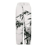 Palazzo pantalone za žene plus veličine elastični visoki struk Ležerne prilike ljeti kapri hlače pamučne