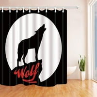 ZOO umjetnički grafički dizajn Coyote Wolf urlik na mjesec poliesterske tkanine za zavjese, kupatilo