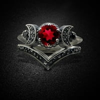 Prstenovi za žene Djevojke mjesečev prsten crveni ametist nakit zvona za poklone
