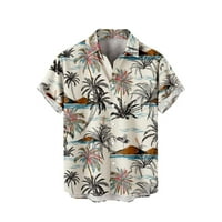 Lovskoo muns dugme dole Ležerne prilike Havajske košulje Ljeto plaža Dolje Tropske cvjetne košulje Bež