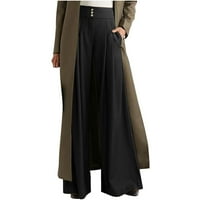 Hlače za žene Modni ležerni hlače u punoj dužini sa punim visokim strukom Duge ravne hlače u širokim