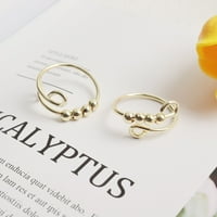 Mnjin srebrne jednokrevetne spiralne okretne prstenove za okretne prstene i anksioznog prstena za prstenje zlato