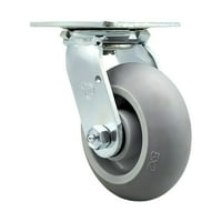 Termoplastična gumena od nehrđajućeg čelika Termoplastična gumena ploča zakretač gornje ploče CAP W 5 2 Siva kotač - Kapacitet LBS-a Caper coster - servis kotač