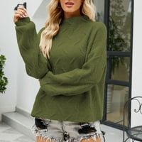 Ženski džemperi Solid Color Turtleneck Dugi rukav Pleteni pulover Jumper Casual Toplo TOP Ured Streetwear