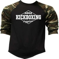 Muška Kickboxing Original Camo Raglan bejzbol majica Mali Camo