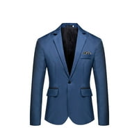 Muški dugi rukav V-izrez Blazer notch rever kratka jakna Čvrsta boja labava Engleska visokokvalitetno jednokrasno odijelo