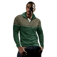 Četvrtina muških košulja zatvarači dugih rukava slim fit lagani vrat pulover casual džemper majice za