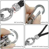 Pleted set privjesci D oblik Ključni prsteni za automobile Pom Pom Carabiner Clip Unicorn Crystal Rhinestones
