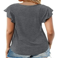 Glookwis Women Crew Crt Majica za bluze Casual Baggy T majice T-majica okruglog rublja
