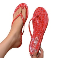 DMQupv Flip Flops klin za žene Udobne modne papuče Seaside Flip-Flops i papuče za flip flops za žene u zatvorenim vanjskim cipelama crvena 8
