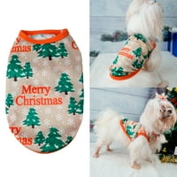 Aosijia haljina za pse kućne ljubimce štenad odjeća prsluk božićno drvce ispis festival prsluk za male