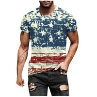 Jsaierl Danske majice za muškarce Patriotske američke zastave Grafičke majice Lagane posade Top fitness