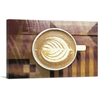 Espresso uzorak kafe Modern umjetnička slika Početna Dekor pravokutnik Platno Art Print - Veličina: