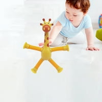 Giraffe igračka romana za usisni čaj teleskopski oblici Ugrađena baterija Zabava ABS crtani cevi Stretch
