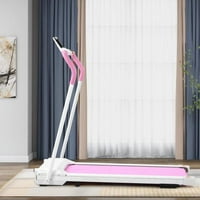 Treadmill sklopivi traka za kućnu prijenosni električni motorizirani traka za trčanje stroj za vježbanje Kompaktna staza Bijela i ružičasta