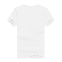 Viikei Womens T majice plus veličine kratkih rukava na čišćenju ljetnih bluza za žene tiskane uzorak