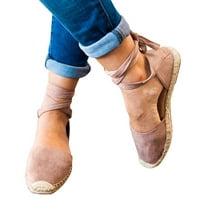Sandles čipke udružene sandale za ženske potpetice Ljetna moda ženske casual cipele ravne čipke za slobodno vrijeme rimske sandale tkane sandale žene
