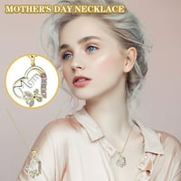 Viadha majka's Love Micro Inlaid Privjesak u obliku srčanog oblika s dva tonska ogrlica modni nakit