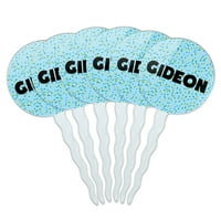 Gideon Cupcake Pickes Toppers - set - plave mrlje