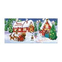 Eguiwyn 7x16ft Merry Božićni banner garažni poklopac vrata zimski snjegović Santa na otvorenom velikim