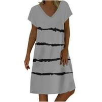 Ženska haljina vrhova ljetne haljine za žene Ženski V-izrez modni ležerni temperament Pulover kratki