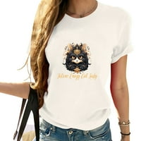 Buduća luda mačka lady lover modni grafički majica ženske kratke rukave, ljetni vrhovi za žene, slatke