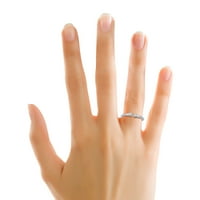 Za vas 0. CT Bezel okrugli Inge Diamond Band Ring Women u 14k bijelo zlato, prsten veličine-8
