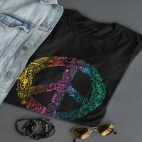Hippie Mirov potpisan simbol majica Žene -Image by Shutterstock, Ženska velika