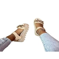 WAZSHOP Lady Sandale kopče cipele Otvoreni nožni lagani pojas za gležnjeve Žene debele jedinice nepune,