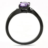 Ženska lagana crna prstena Anillo para mujer y ninos djevojke 316L prsten od nehrđajućeg čelika sa AAA razredom CZ u ametistu Harlyn