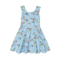 Ljetne haljine za djevojčice Dječje Toddler Proljeće Ispiši ruffless haljina bez rukava 10- godina