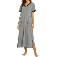 JMntiy Loungewing dugom noćna ženska ultra-mekana noćna rublja puna dužina spavanja sa džepom S-4XL
