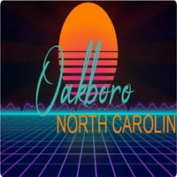 Oakboro North Carolina Vinil Decal Stiker Retro Neon Design