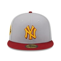 Muški novi era sivi crveni njujorški yankees World Series Champions Mornarsko upleteno 59Fifty ugrađeni šešir