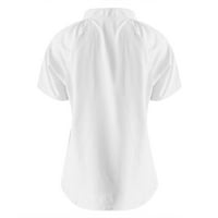 Ženski vrhovi ženske casual labave košulje V izrez Soild kratki rukav modni vrhovi majica The