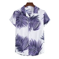 Muška havajska aloha košulja kratkih rukava ljetni casual gumb dole redovne fit cvjetne tiskane majice