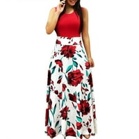Gyouwnll haljina za žene Ženska haljina Summer Swing Maxi Ležerne prilike Cvjetni sušeni za ženska haljina