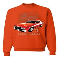 Wild Bobby, Ford 'Gran Torino Vintage Automobili i kamioni Unise Crewneck Grafički duks, narandžasti,