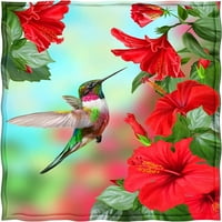 Drvo Levens Hummingbird cvijet pokrivač poklona za žene djevojke mama, ptica cvjetni dekor za kućnu
